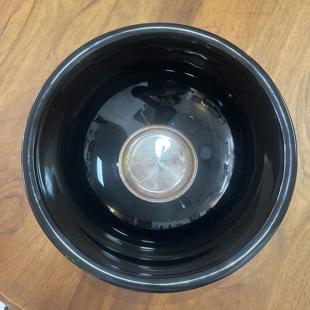 Large Pyrex Corning Black Mixing Bowl Clear Bottom 326 12", 4 liter